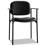 HON® VL616 Stacking Guest Chair with Arms, Bonded Leather Upholstery, 23.25" x 21" x 32.75", Black Seat, Black Back, Black Base (BSXVL616SB11) Each