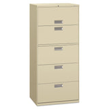 HON® Brigade 600 Series Lateral File, 4 Legal/Letter-Size File Drawers, 1 File Shelf, 1 Post Shelf, Putty, 30" x 18" x 64.25" (HON675LL) Each