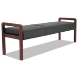 Alera® Alera Reception Lounge WL Series Bench, Three-Seater, 65.75w x 22.25d x 22.88h, Black/Mahogany (ALERL2419M) Each