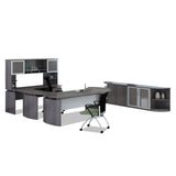 Mayline Medina Series Laminate Curved Desk Top, 72w x 36d x 29.5h, Gray Steel (MLNMNDT72LGS) Each