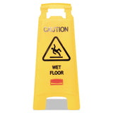 Rubbermaid® Commercial Caution Wet Floor Sign, 11 x 12 x 25, Bright Yellow (RCP611277YW) Each