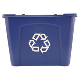 Rubbermaid® Commercial Stacking Recycle Bin, 14 gal, Polyethylene, Blue (RCP571473BE) Each