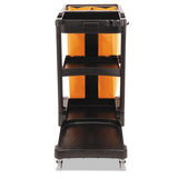 Rubbermaid® Commercial Multi-Shelf Cleaning Cart, Plastic, 4 Shelves, 1 Bin, 20" x 45" x 38.25", Black (RCP617388BK) Each