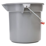 Rubbermaid® Commercial 14 Quart Round Utility Bucket, Plastic, Gray, 12" dia (RCP261400GY) Each