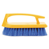 Rubbermaid® Commercial Iron-Shaped Handle Scrub Brush, Blue Polypropylene Bristles, 6" Brush, 6" Yellow Plastic Handle (RCP6482COB) Each