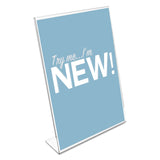 deflecto® Classic Image Slanted Sign Holder, Portrait, 8.5 x 11 Insert, Clear (DEF69701) Each
