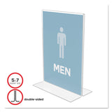 deflecto® Classic Image Double-Sided Sign Holder, 5 x 7 Insert, Clear (DEF69101) Each