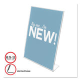 deflecto® Classic Image Slanted Sign Holder, Portrait, 8.5 x 11 Insert, Clear (DEF69701) Each