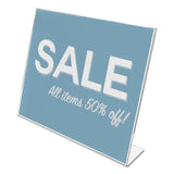 deflecto® Classic Image Slanted Sign Holder, Landscaped, 11 x 8.5 Insert, Clear (DEF66701) Each