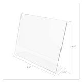 deflecto® Classic Image Slanted Sign Holder, Landscaped, 11 x 8.5 Insert, Clear (DEF66701) Each