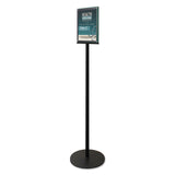 deflecto® Double-Sided Magnetic Sign Display, 8.5 x 11 Insert, 56" Tall, Clear/Black (DEF692056) Each
