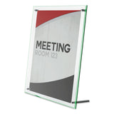 deflecto® Superior Image Beveled Edge Sign Holder, Letter Insert, Clear/Green-Tinted Edges (DEF799693) Each