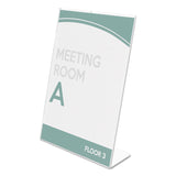 Deflecto Superior Image Slanted Sign Holder, Portrait, 8 1/2 x 11 Insert, Clear (DEF590101) Each