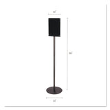 deflecto® Double-Sided Magnetic Sign Display, 8.5 x 11 Insert, 56" Tall, Clear/Black (DEF692056) Each