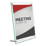 deflecto® Superior Image Beveled Edge Sign Holder, Letter Insert, Clear/Green-Tinted Edges (DEF799693) Each