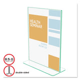 deflecto® Superior Image Premium Green Edge Sign Holders, 8.5 x 11 Insert, Clear/Green (DEF5991790) Each