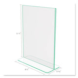 deflecto® Superior Image Premium Green Edge Sign Holders, 8.5 x 11 Insert, Clear/Green (DEF5991790) Each