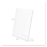 Deflecto Superior Image Slanted Sign Holder, Portrait, 8 1/2 x 11 Insert, Clear (DEF590101) Each
