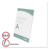 Deflecto Superior Image Slanted Sign Holder, Portrait, 8 1/2 x 11 Insert, Clear (DEF590101) Each