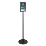 deflecto® Double-Sided Magnetic Sign Display, 8.5 x 11 Insert, 56" Tall, Clear/Black (DEF692056) Each