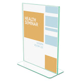 deflecto® Superior Image Premium Green Edge Sign Holders, 8.5 x 11 Insert, Clear/Green (DEF5991790) Each