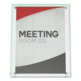 deflecto® Superior Image Beveled Edge Sign Holder, Letter Insert, Clear/Green-Tinted Edges (DEF799693) Each