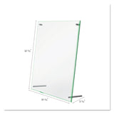 deflecto® Superior Image Beveled Edge Sign Holder, Letter Insert, Clear/Green-Tinted Edges (DEF799693) Each
