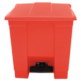 Rubbermaid® Commercial Indoor Utility Step-On Waste Container, 8 gal, Plastic, Red (RCP6143RED) Each