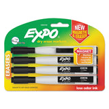 EXPO® Magnetic Dry Erase Marker, Fine Bullet Tip, Black, 4/Pack (SAN1944745) Pack of 6