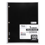 Mead® Spiral Notebook, 3-Hole Punched, 1-Subject, Medium/College Rule, Randomly Assorted Cover Color, (100) 11 x 8 Sheets (MEA06622) Each