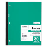Mead® Wireless Neatbook Notebook, 1-Subject, Wide/Legal Rule, Randomly Assorted Cover Color, (80) 10.5 x 8 Sheets (MEA05222) Each