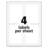 Avery® White Shipping Labels-Bulk Packs, Inkjet/Laser Printers, 3.5 x 5, White, 4/Sheet, 250 Sheets/Box (AVE95935) Box of 1000