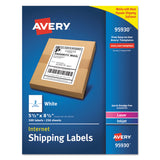 Avery® White Shipping Labels-Bulk Packs, Inkjet/Laser Printers, 5.5 x 8.5, White, 2/Sheet, 250 Sheets/Box (AVE95930) Box of 500