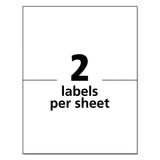 Avery® White Shipping Labels-Bulk Packs, Inkjet/Laser Printers, 5.5 x 8.5, White, 2/Sheet, 250 Sheets/Box (AVE95930) Box of 500