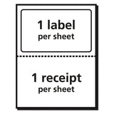 Avery® Shipping Labels with Paper Receipt and TrueBlock Technology, Inkjet/Laser Printers, 5.06 x 7.63, White, 50/Pack (AVE5127) Pack of 50