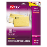 Avery® Matte Clear Easy Peel Mailing Labels w/ Sure Feed Technology, Laser Printers, 0.66 x 1.75, Clear, 60/Sheet, 10 Sheets/Pack (AVE15695) Pack of 600