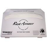 Impact® Rest Assured® Green Seal Half Fold Toilet Seat Covers, 250/Pack, 10 Packs/Case (IMP25121973) Case of 2500