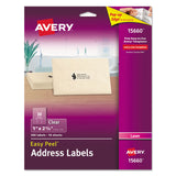 Avery® Matte Clear Easy Peel Mailing Labels w/ Sure Feed Technology, Laser Printers, 1 x 2.63, Clear, 30/Sheet, 10 Sheets/Pack (AVE15660) 10 Sheets of 30 Labels