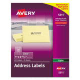 Avery® Copier Mailing Labels, Copiers, 1 x 2.81, Clear, 33/Sheet, 70 Sheets/Pack (AVE5311) Box of 2,310