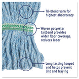 Boardwalk® Super Loop Wet Mop Head, Cotton/Synthetic Fiber, 5" Headband, Medium Size, Blue (BWK502BLEA) Each