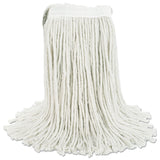 Boardwalk® Premium Cut-End Wet Mop Heads, Cotton, 24oz, White, 12/Carton (BWK224CCT) Case of 12