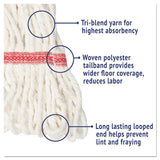Boardwalk® Super Loop Wet Mop Head, Cotton/Synthetic Fiber, 5" Headband, Large Size, White (BWK503WHEA) Each