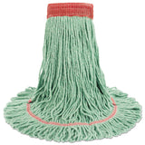 Boardwalk® Super Loop Wet Mop Head, Cotton/Synthetic Fiber, 5" Headband, Large Size, Green, 12/Carton (BWK503GNCT) Case of 12
