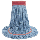 Boardwalk® Super Loop Wet Mop Head, Cotton/Synthetic Fiber, 5" Headband, Large Size, Blue, 12/Carton (BWK503BLCT) Case of 12