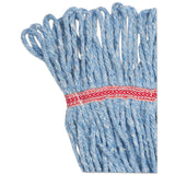 Boardwalk® Super Loop Wet Mop Head, Cotton/Synthetic Fiber, 5" Headband, Large Size, Blue, 12/Carton (BWK503BLCT) Case of 12