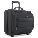 Solo Classic Rolling Overnighter Case, Fits Devices Up to 15.6", Ballistic Polyester, 16.14 x 6.69 x 13.78, Black (USLB644) Each
