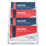 deflecto® 4-Pocket Business Card Holder, Holds 200 Cards, 3.94 x 3.5 x 3.75, Plastic, Clear (DEF70841) Each