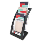 deflecto® 3-Tier Literature Holder, Leaflet Size, 6.75w x 6.94d x 13.31h, Black (DEF693604) Each
