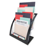 deflecto® 3-Tier Literature Holder, Leaflet Size, 11.25w x 6.94d x 13.31h, Black (DEF693704) Each