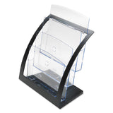 deflecto® 3-Tier Literature Holder, Leaflet Size, 11.25w x 6.94d x 13.31h, Black (DEF693704) Each